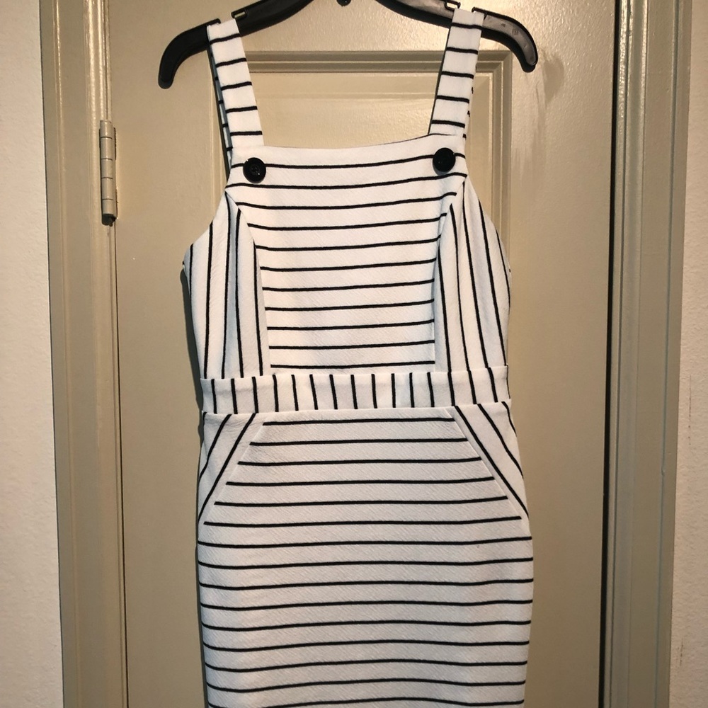 Black and White Striped Mini Dress